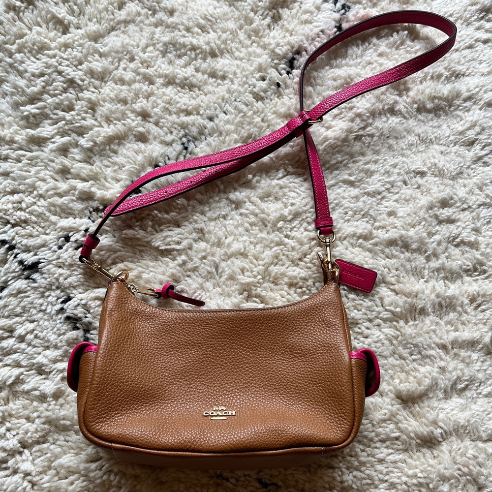 Coach Purse- Bold Pink and Penny Brown